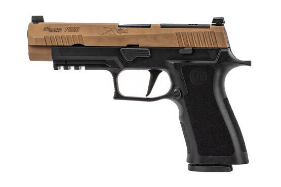 SIG P320 X Vtac 9mm handgun features a flat dark earth anodized slide milled for a red dot